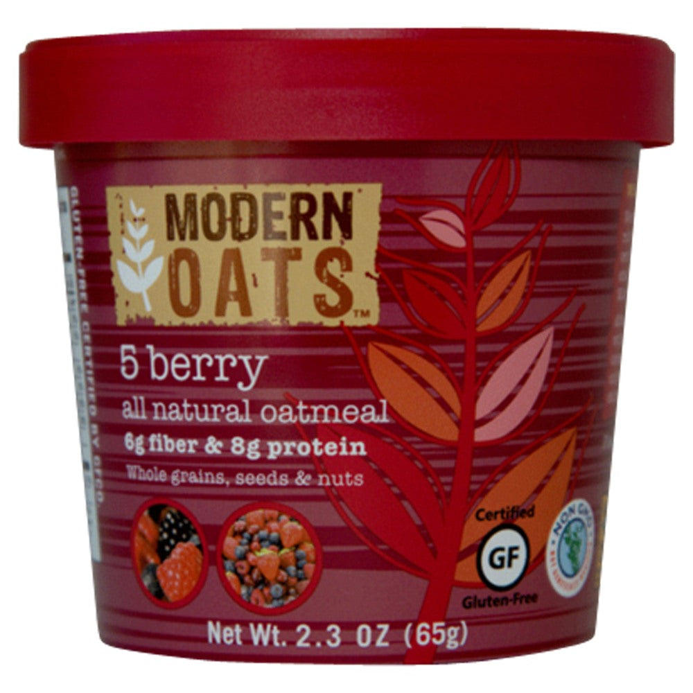 Modern Oats Oatmeal Cups, 5-Berry, 2.6 Oz, Pack Of 12