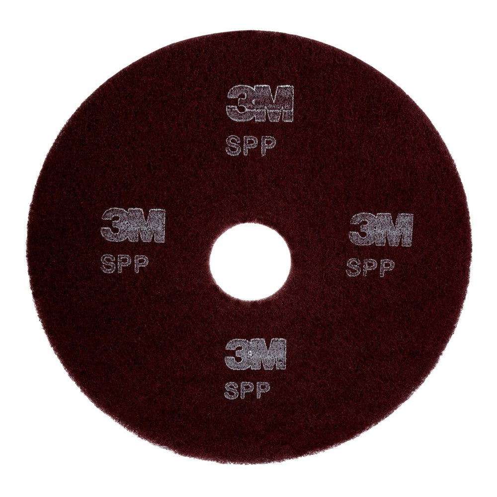 Scotch-Brite Surface Preparation Floor Pads, 20in, Maroon, Case Of 10 Pads