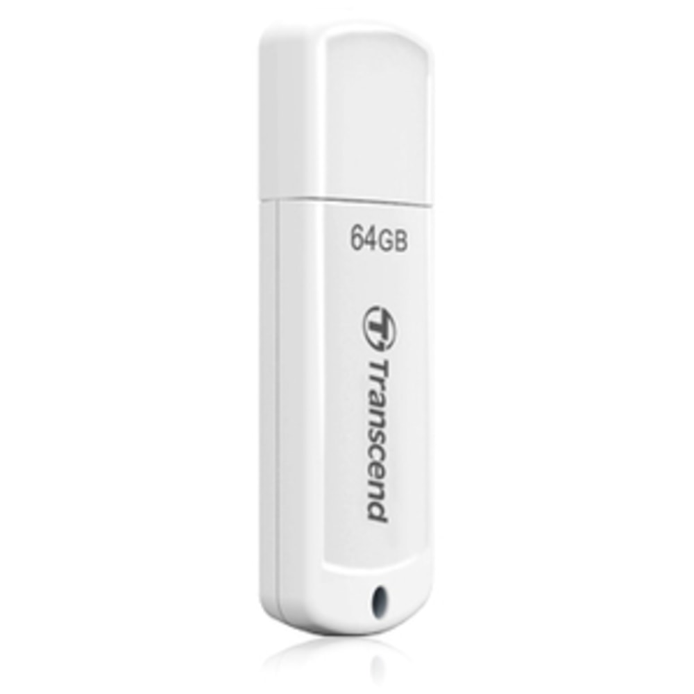 Transcend 64GB JetFlash 370 USB 2.0 Flash Drive - 64 GB - USB 2.0 - White - Lifetime Warranty