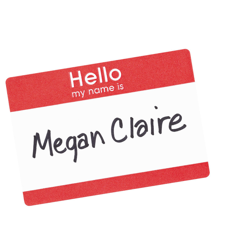 Avery "Hello My Name Is" Name Tags, 05140, 2-1/3in x 3-3/8in, White With Red Border, 100 Removable Name Badges