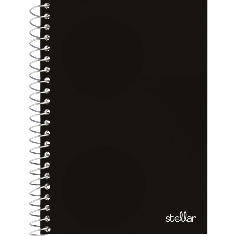 Office Depot Brand Stellar Poly Notebook, 4-1/2in x 7in, 1 Subject, College Ruled, 100 Sheets, Black