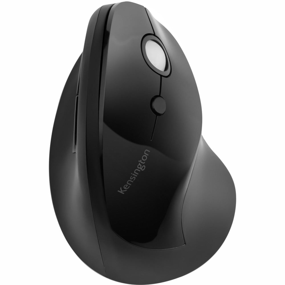 Kensington Pro Fit Ergo Vertical Wireless Mouse - Wireless - Radio Frequency - Black - 1 Pack - USB - 1600 dpi - Scroll Wheel - 6 Button(s)