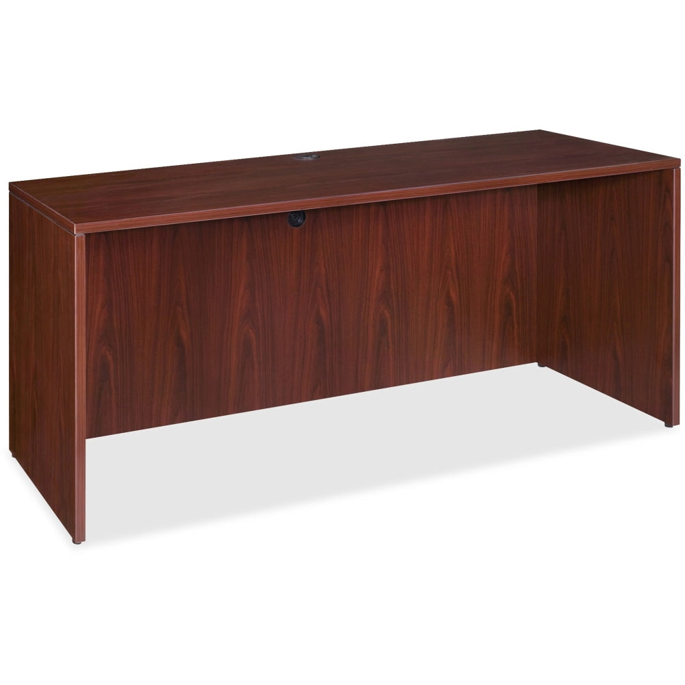 Lorell Essentials 72inW Credenza Shell Computer Desk, Mahogany