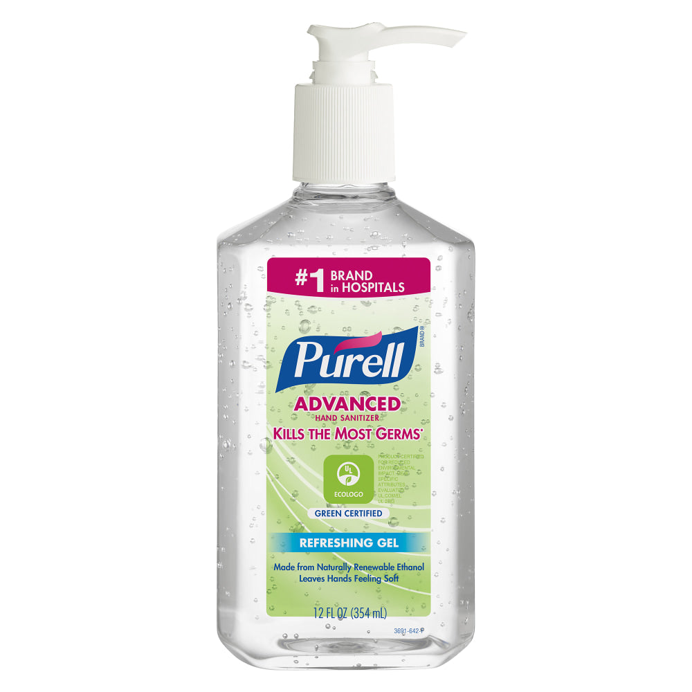 Purell Gel Instant Hand Sanitizer, 12 Oz, Case Of 12