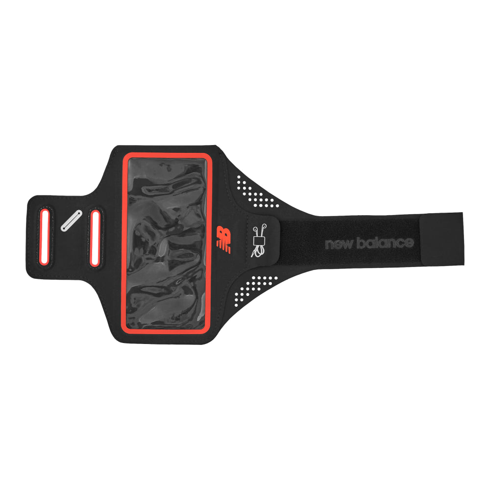 New Balance Running Phone Pouch, 7-1/8in x 16-15/16in, Black/Red