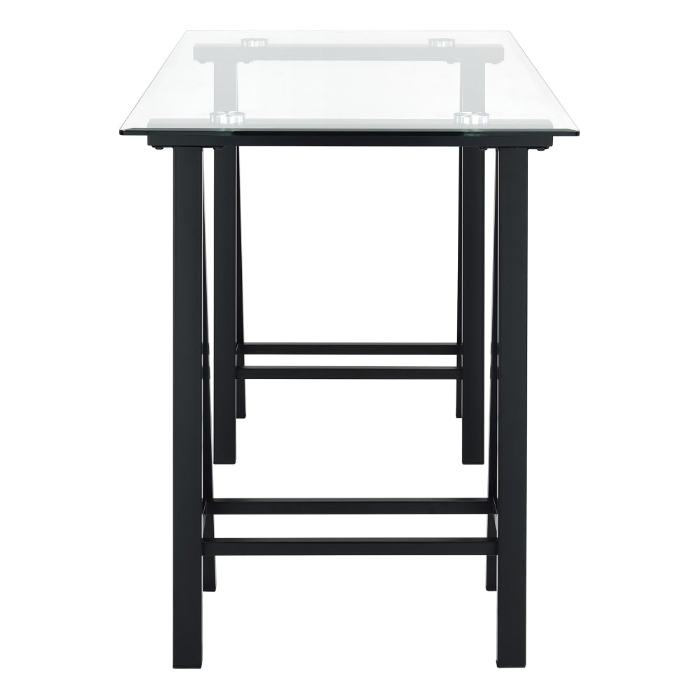 Office Star Middleton 47inW Writing Desk, Clear/Black