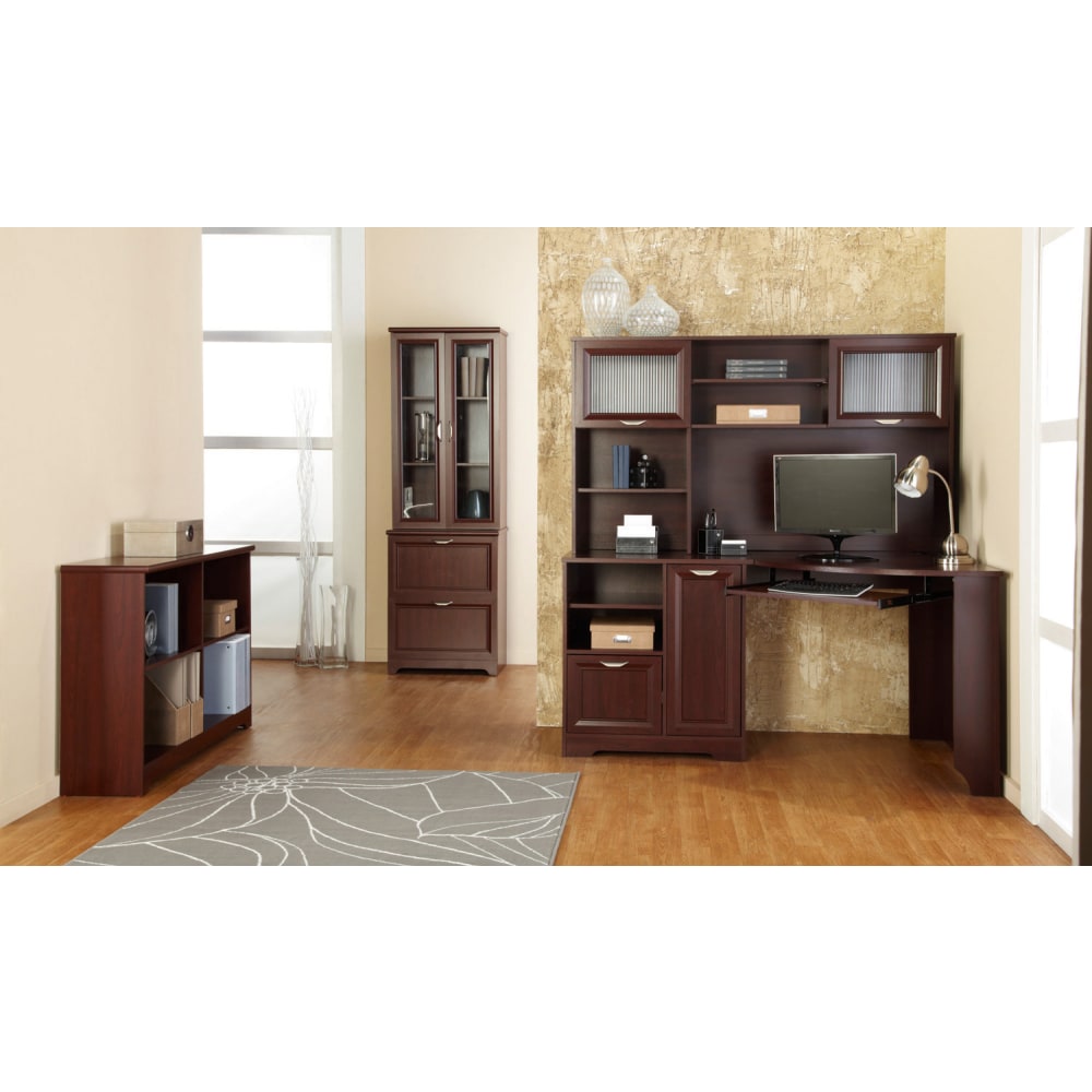 Realspace Magellan 58inW Hutch For Corner/L-Desk, Classic Cherry