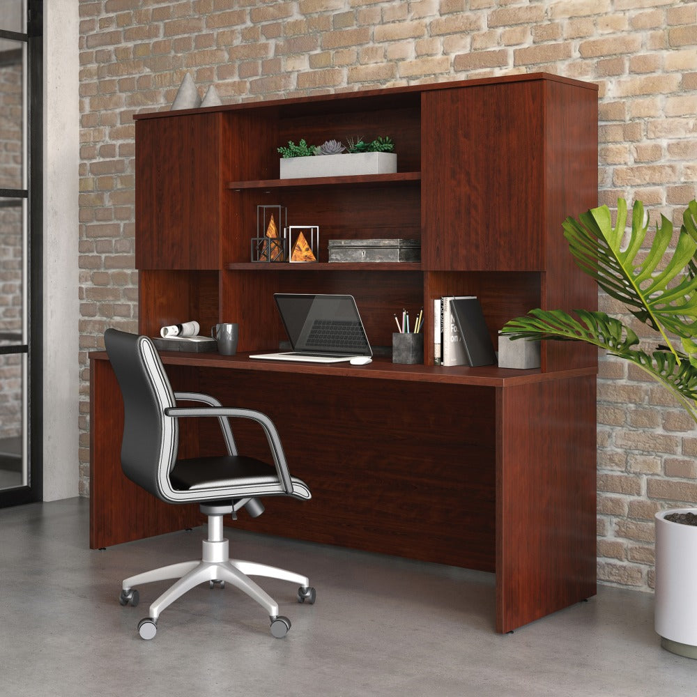 Sauder Affirm Collection Executive Desk With Hutch, 72inW x 24inD, Classic Cherry