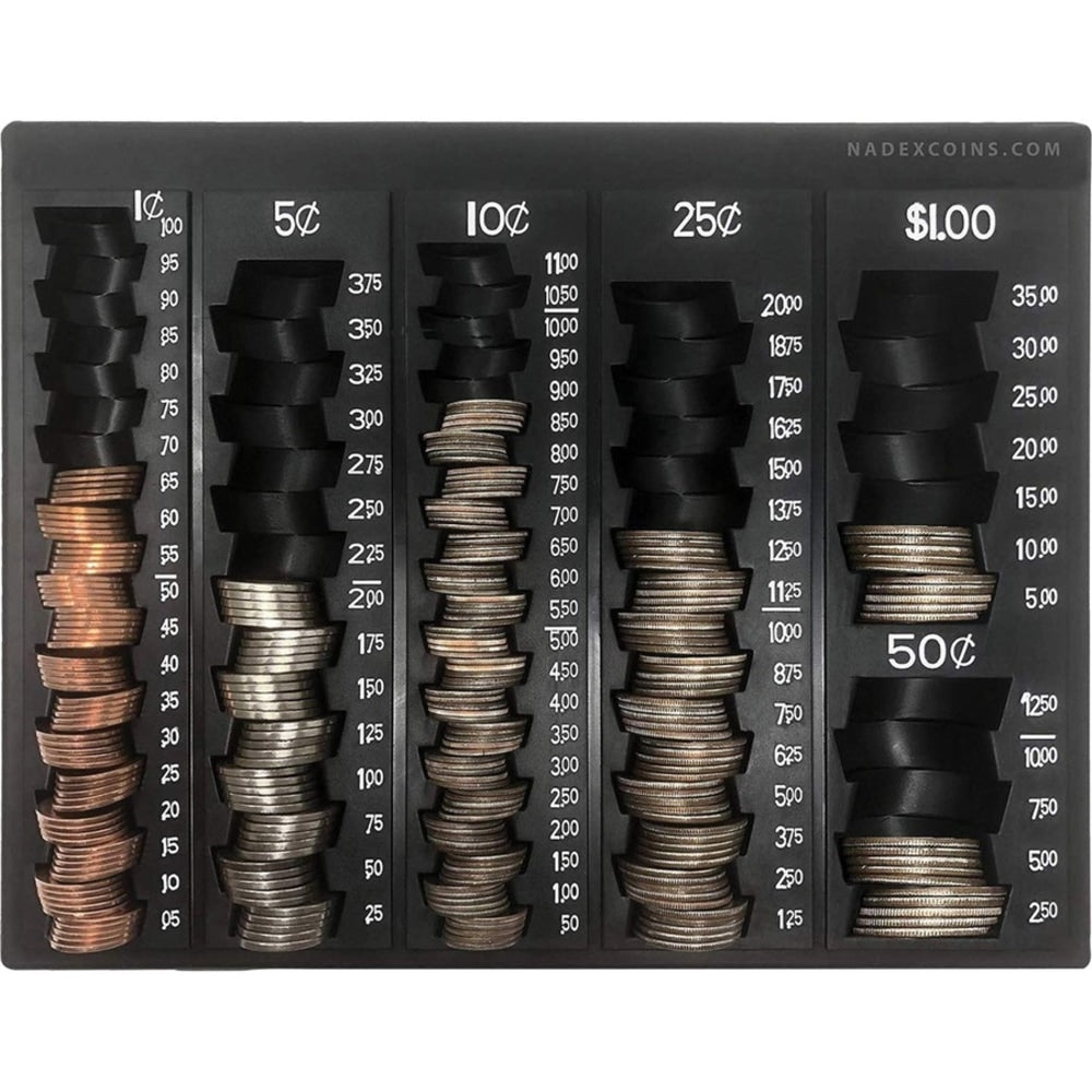 Nadex Coins Coin Handling Tray (Black) - Coin Tray6 Coin Compartment(s) - Black