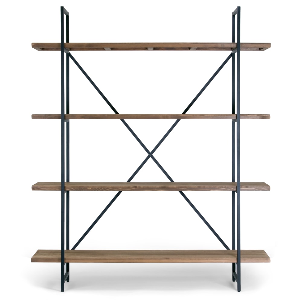 Glamour Home Ailis 75inH 4-Shelf Etagere Bookcase, Brown