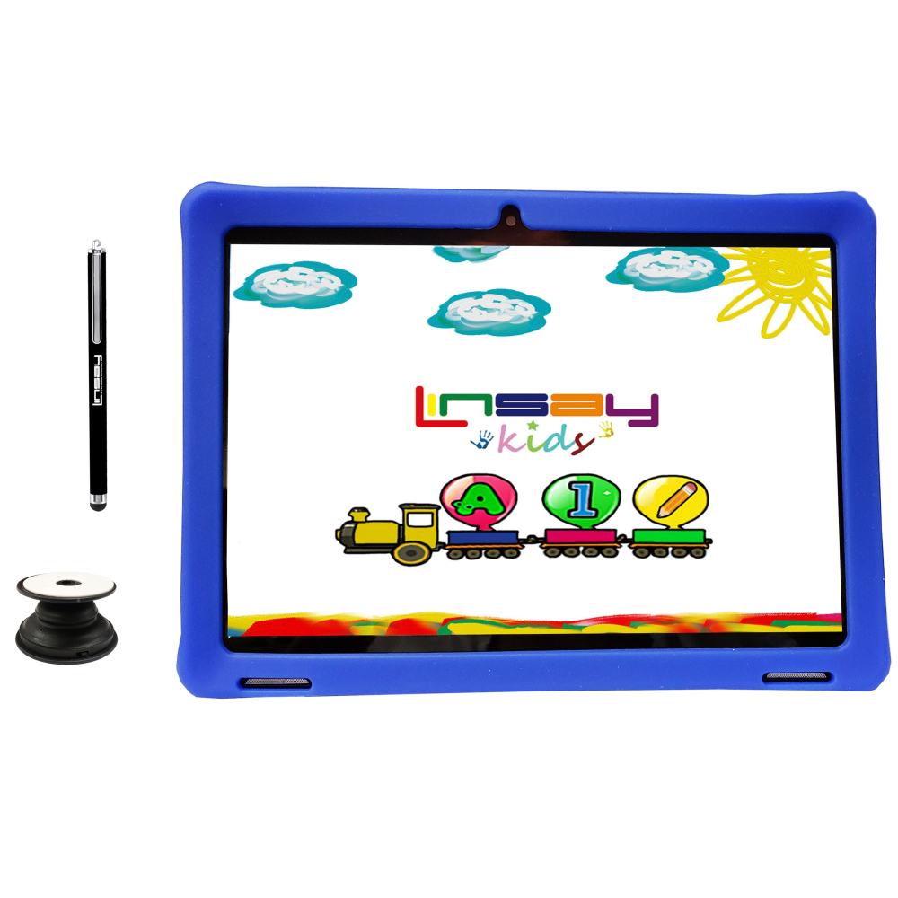 insay F10IPS Tablet, 10.1in Screen, 2GB Memory, 64GB Storage, Android 13, Kids Blue