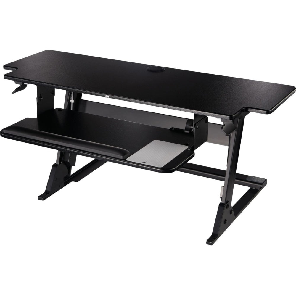 3M Precision Standing Desk - Up to 24in Screen Support - 45 lb Load Capacity - 6.2in Height x 42in Width x 23.2in Depth - Medium Density Fiberboard (MDF) - Black