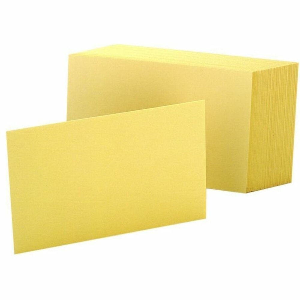 Oxford Color Index Cards, Unruled, 4in x 6in, Canary, Pack Of 100