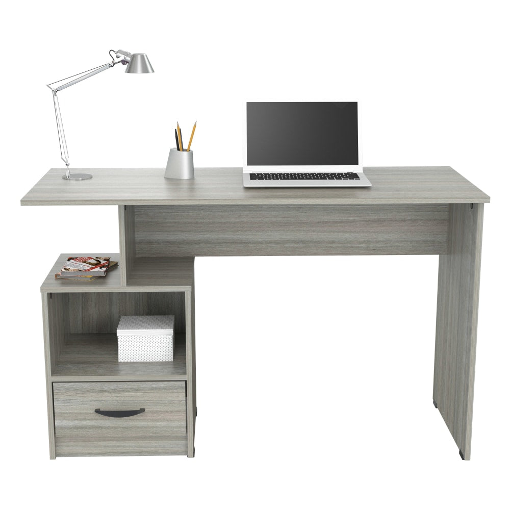 Inval Multi-Level 48inW Writing Desk, Smoke Oak