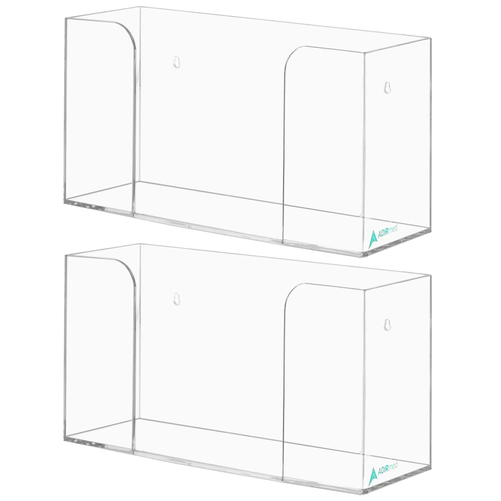 Alpine Acrylic Single Box Glove Dispensers, 5-1/3in x 10-1/5in x 4in, Clear, Pack Of 2 Dispensers