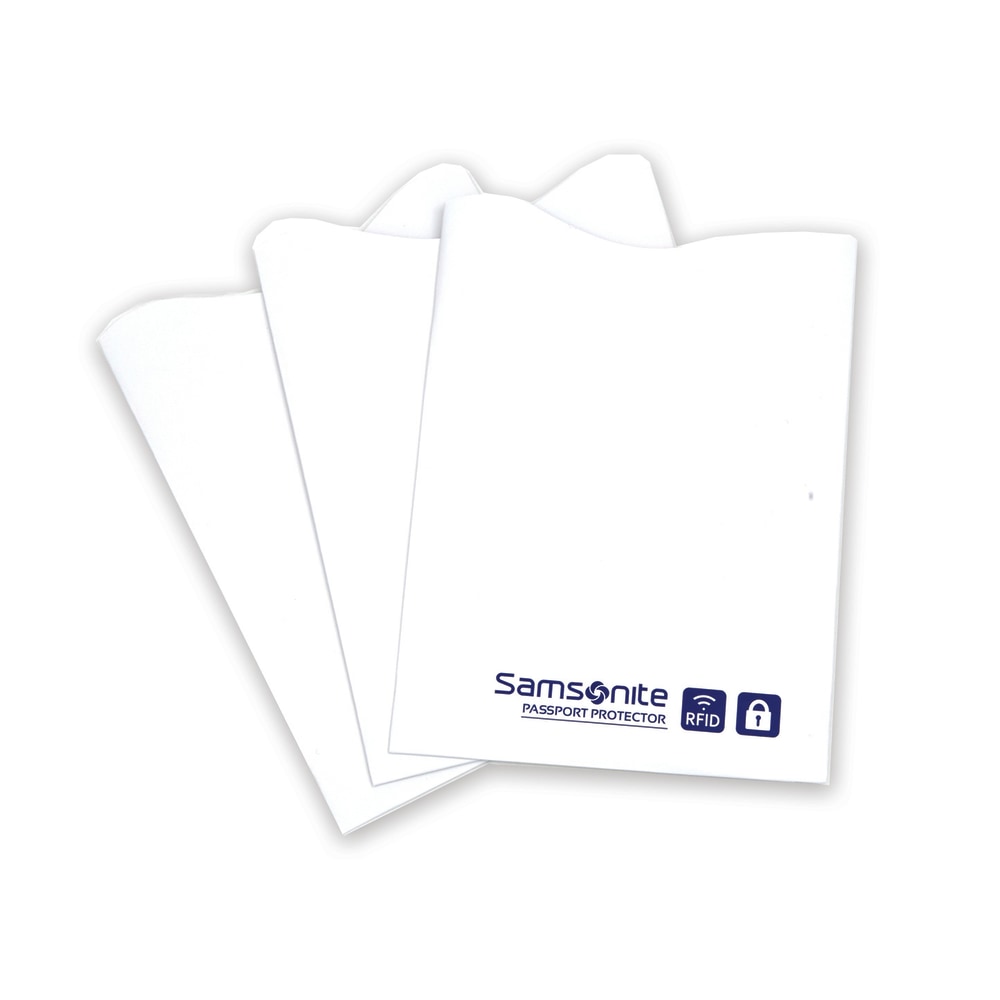 Samsonite RFID Sleeves, 3 7/16inH x 2 7/16inW x 1/16inD, White, Pack Of 3