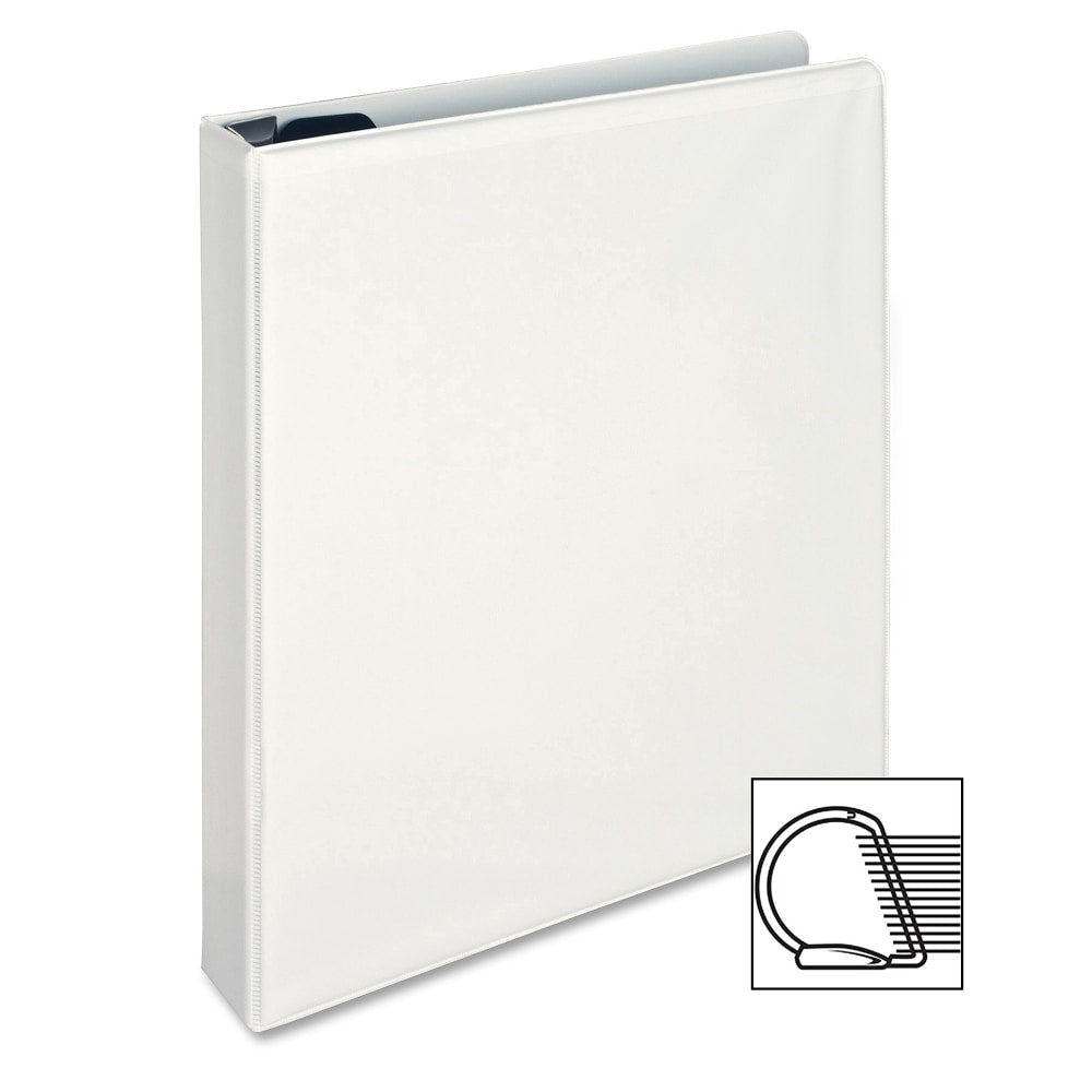 Sparco Locking View 3-Ring Binder, 1in D-Rings, 44% Recycled, White