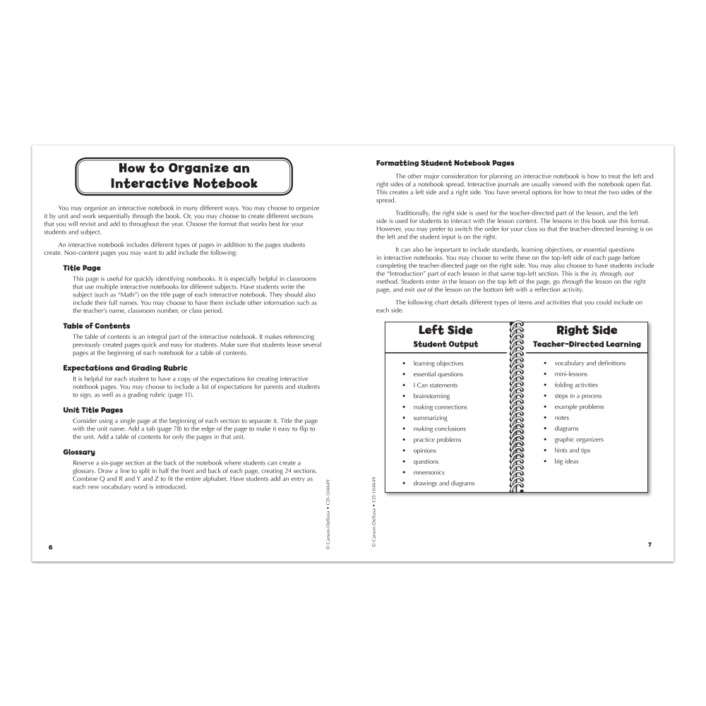 Carson-Dellosa Interactive Notebook For Math, Grade 4