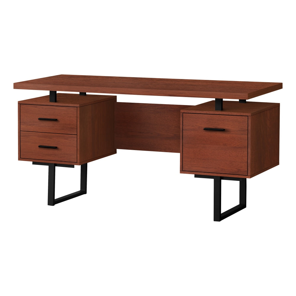 Monarch Specialties Violet 60inW Computer Desk, Cherry