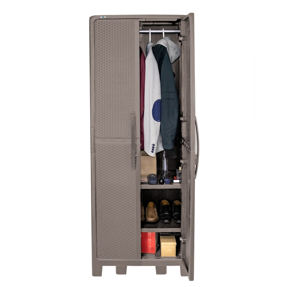 Inval 72inH Storage Cabinet/Wardrobe, Taupe