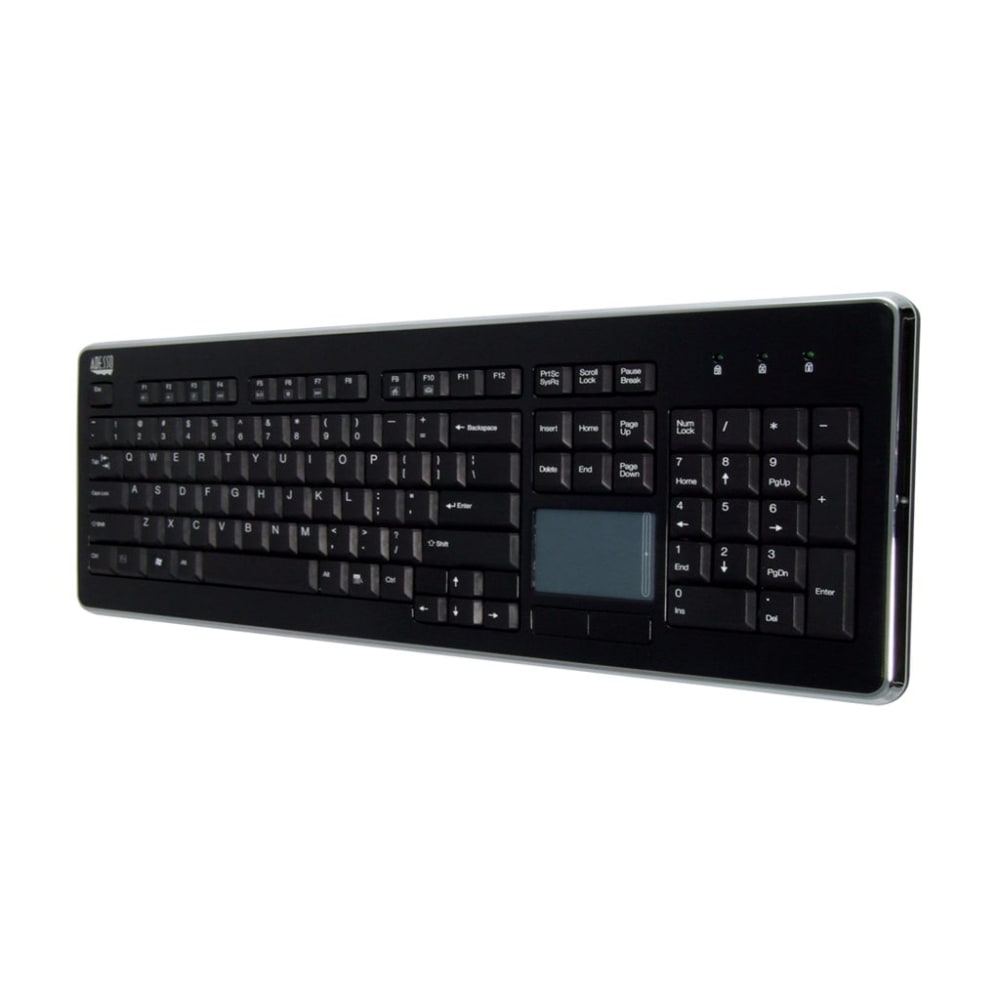 Adesso SlimTouch  USB Keyboard, 1inH x 18-1/4inW x 6-1/2inD, Chrome, AKB-440UB