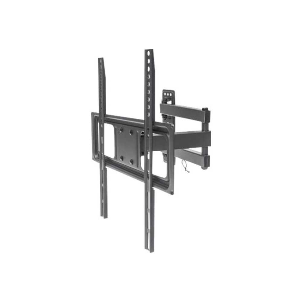 Manhattan TV & Monitor Mount, Wall, Full Motion, 1 screen, Screen Sizes: 32-55in, Black, VESA 100x100 to 400x400mm, Max 35kg, LFD, Tilt & Swivel with 3 Pivots, Lifetime Warranty - Bracket - for LCD TV / curved LCD TV - steel - black