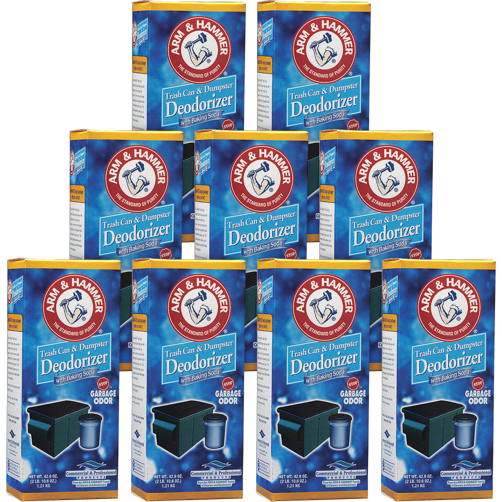 Arm & Hammer Original Trash Can And Dumpster Deodorizer, 42.6 Oz Bottle, Case Of 9