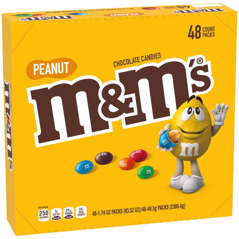 M&Ms Peanut Chocolate Candies, 1.74 Oz, Box Of 48