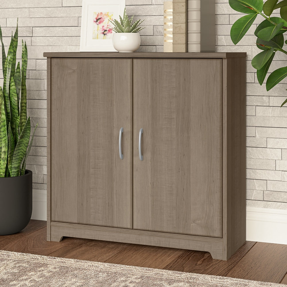 Bush Furniture Cabot Small 30inW Storage Cabinet With Doors, Ash Gray, Standard Delivery