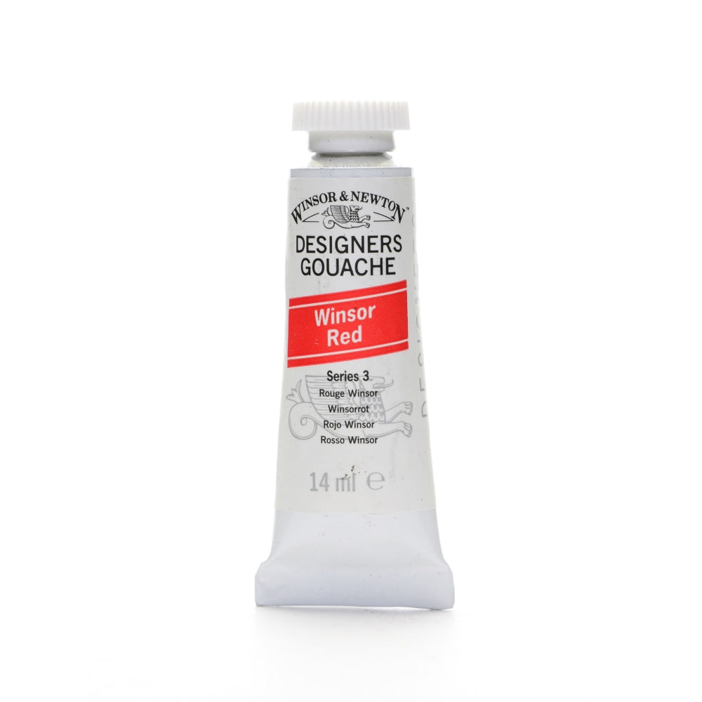 Winsor & Newton Designers Gouache, 14 mL, Winsor Red, 726