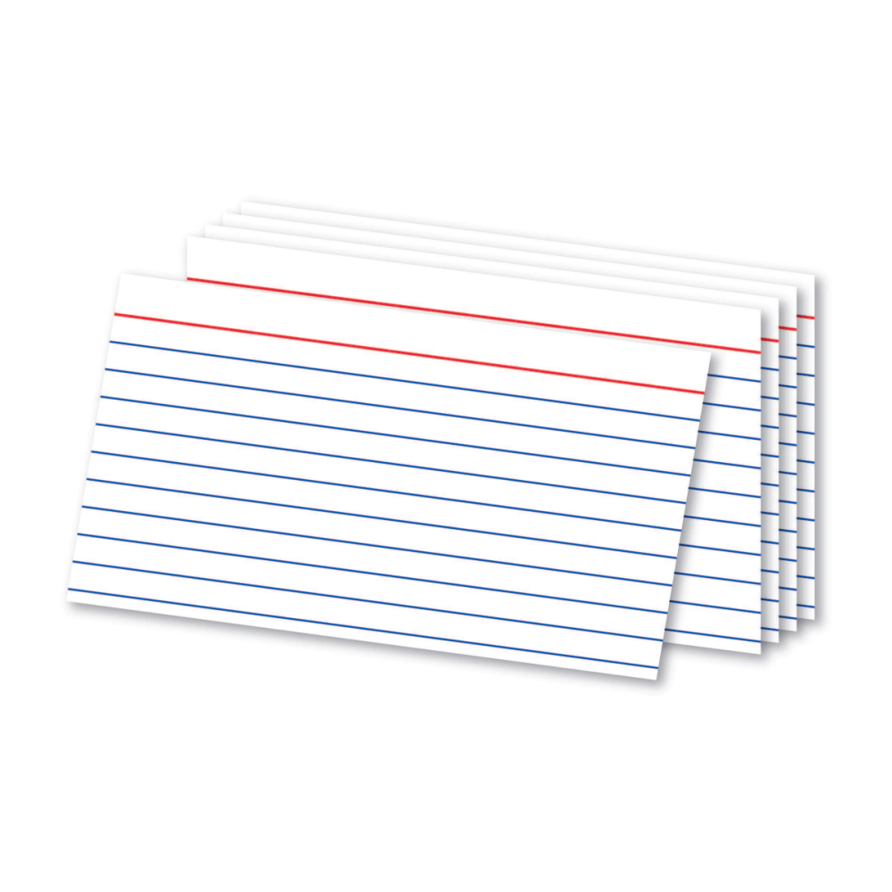 Office Depot Brand Ruled Index Cards, 3in x 5in, White, Pack Of 500