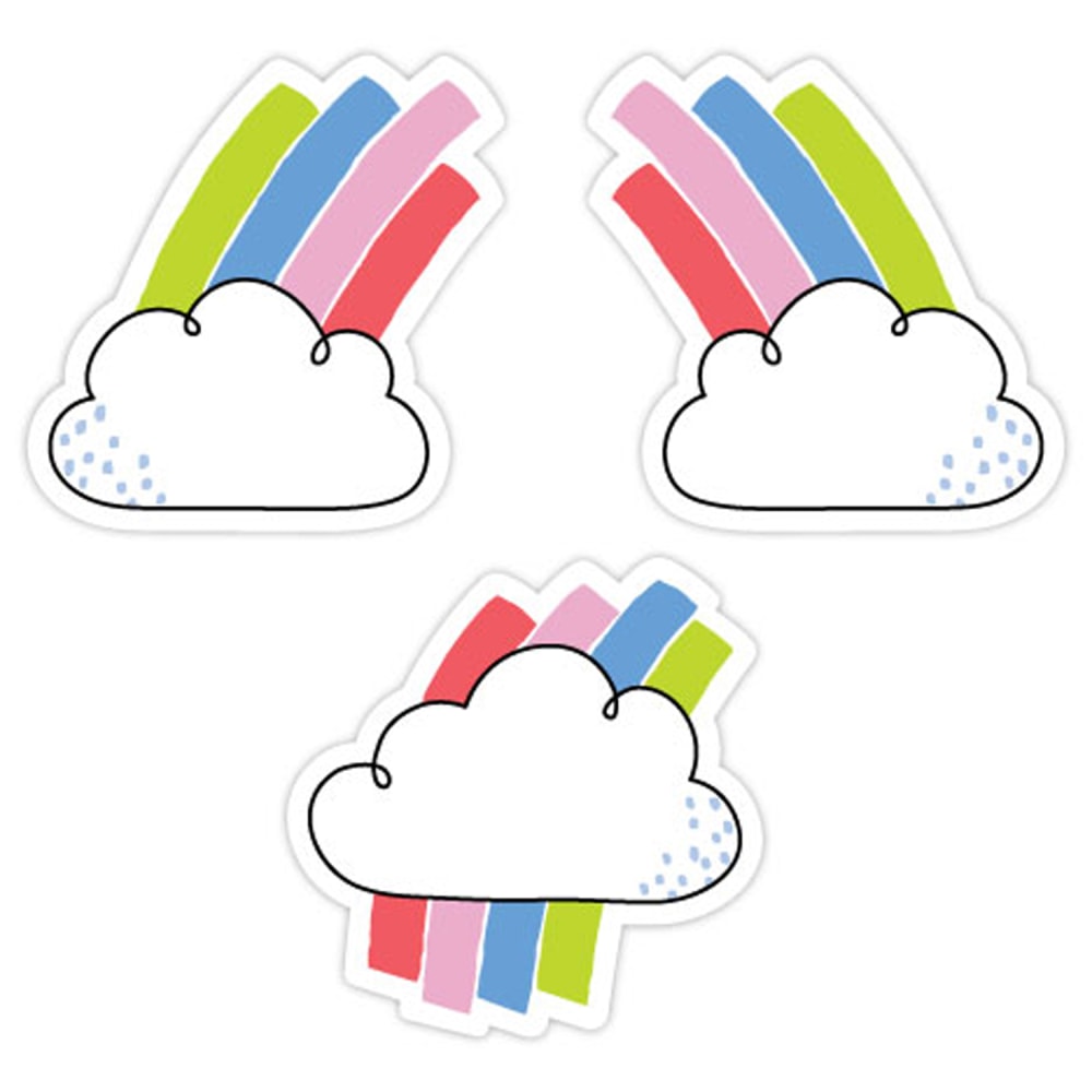 Creative Teaching Press Designer Cut-Outs, 3in, Rainbow Skies, 36 Per Pack, Set Of 6 Packs