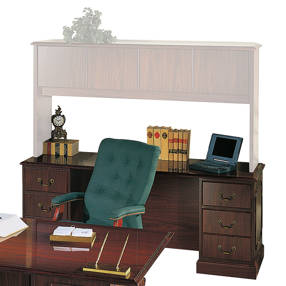 HON 94000 72inW Kneespace Computer Desk Credenza, Mahogany