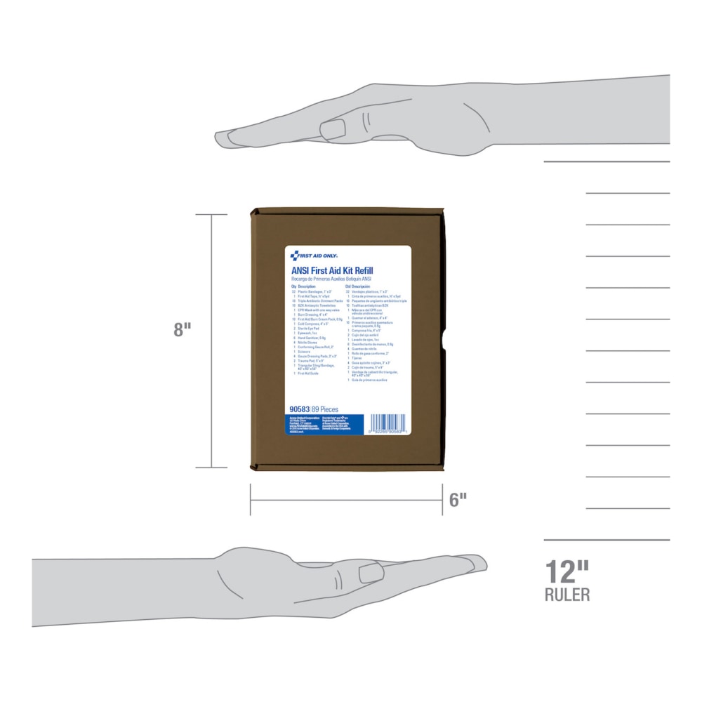 First Aid Only 90560/90562/90588 25-Person First Aid Kit Refill, 89 Pieces