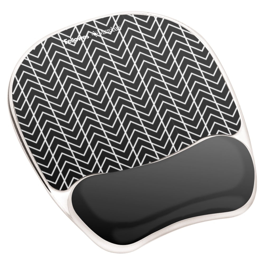 Fellowes Photo Gel Mouse Pad And Wrist Rest With Microban, Chevron Pattern