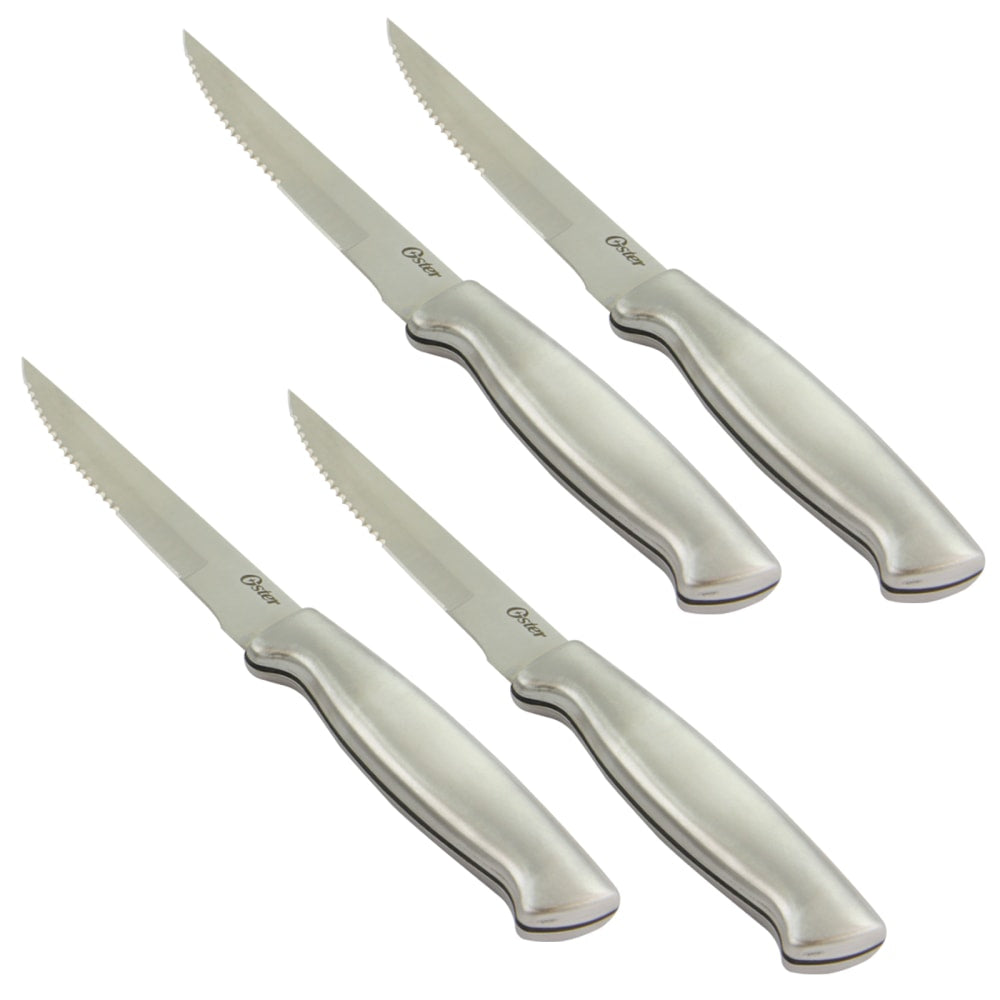 Oster Baldwyn 4-Piece Stainless-Steel Steak Knife Set, 4-1/2in