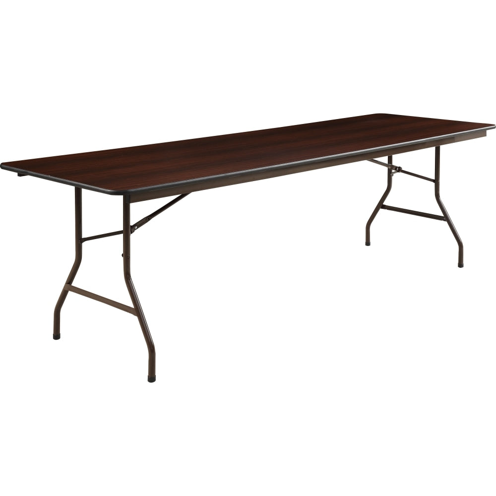 Lorell Laminate Economy Folding Table, 29inH x 96inW x 96inD, Mahogany