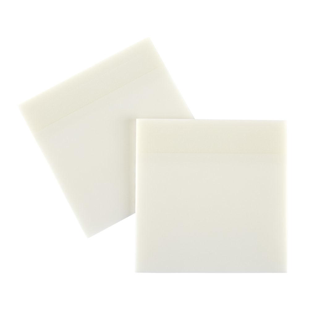 Office Depot Brand Translucent Sticky Notes, With Storage Tray, 3in x 3in, Clear, 50 Notes Per Pad, Pack Of 12 Pads