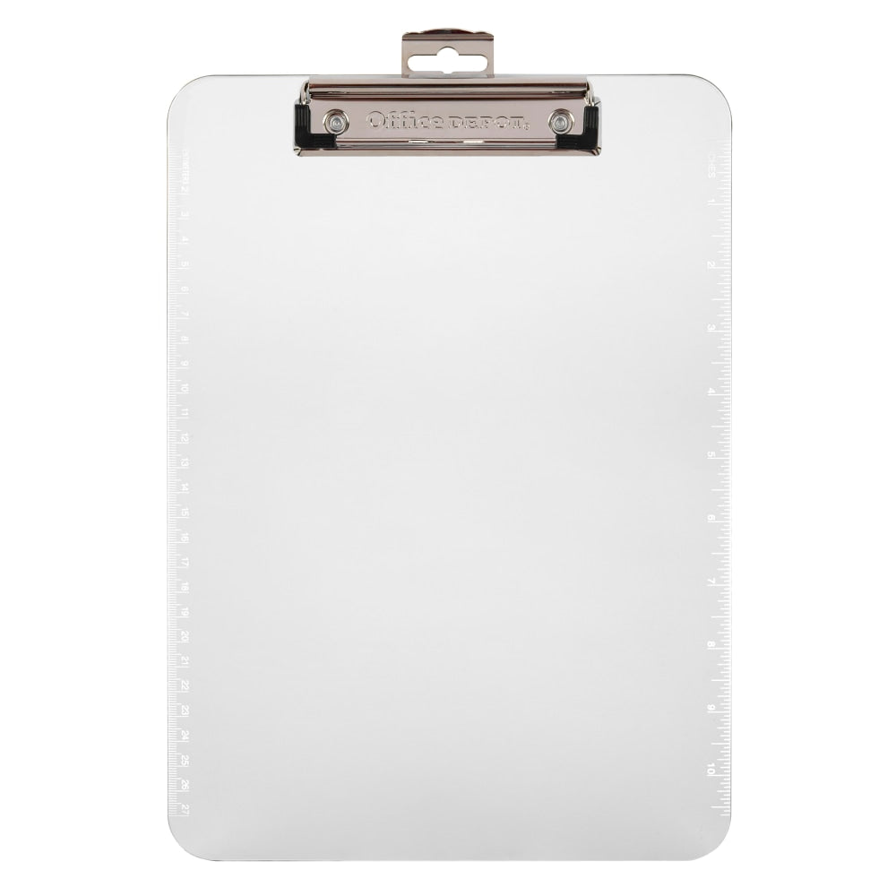 Office Depot Brand Plastic Clipboard, 9in x 12-1/2in, Clear