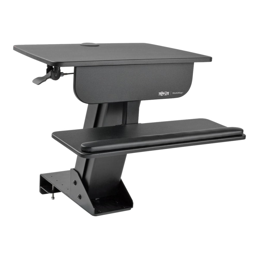 Tripp Lite Sit Stand Desktop Workstation Adjustable Standing Desk With Clamp Converter, Black