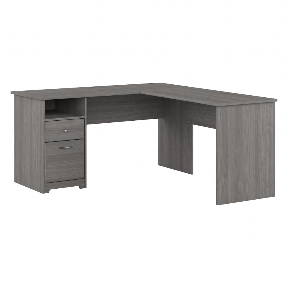 Bush Business Furniture Cabot 60inW L-Shaped Corner Desk With Drawers, Modern Gray, Standard Delivery