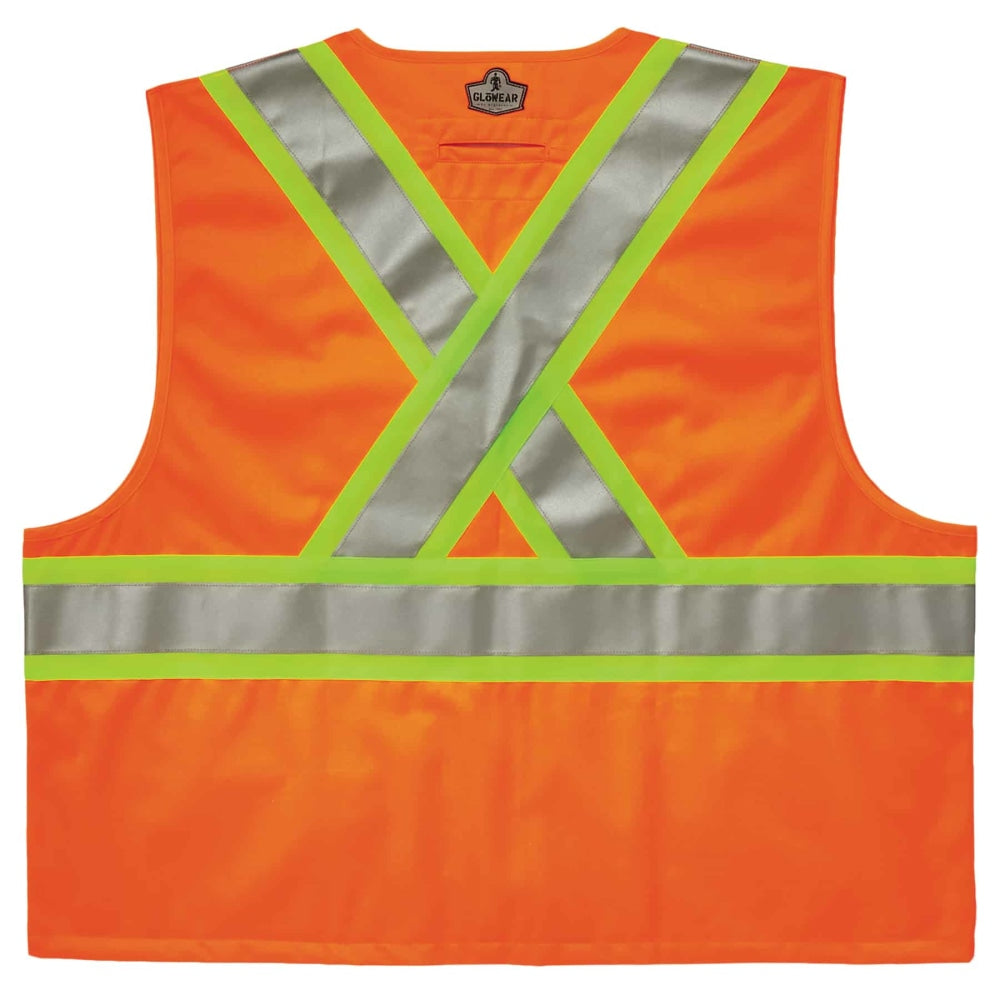 Ergodyne GloWear Safety Vest, 2-Tone X-Back 8235ZX, Type R Class 2, 4X/5X, Orange