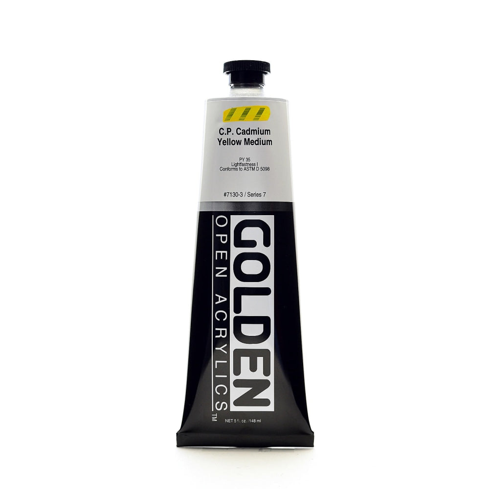 Golden OPEN Acrylic Paint, 5 Oz Tube, Cadmium Yellow Medium (CP)