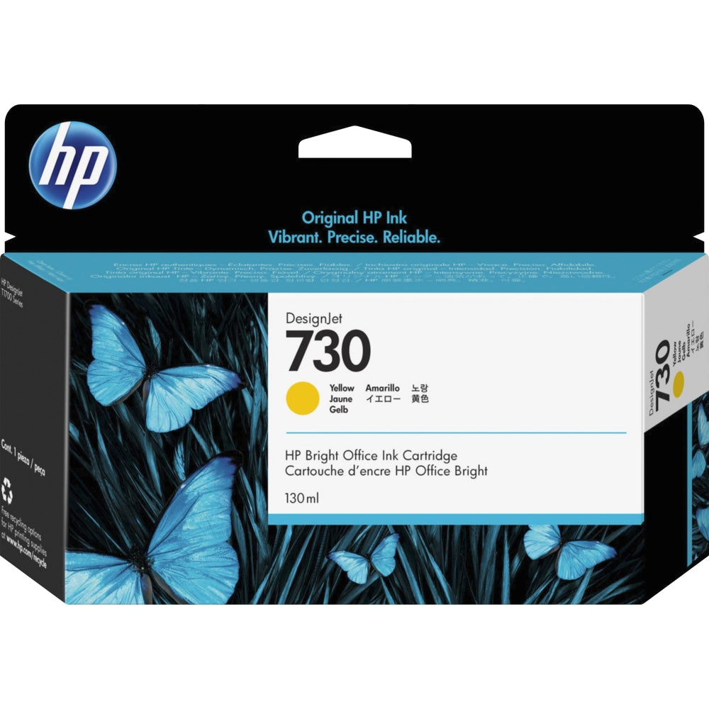 HP 730 (P2V64A) Original Inkjet Ink Cartridge - Yellow - 1 Each - Inkjet - 1 Each