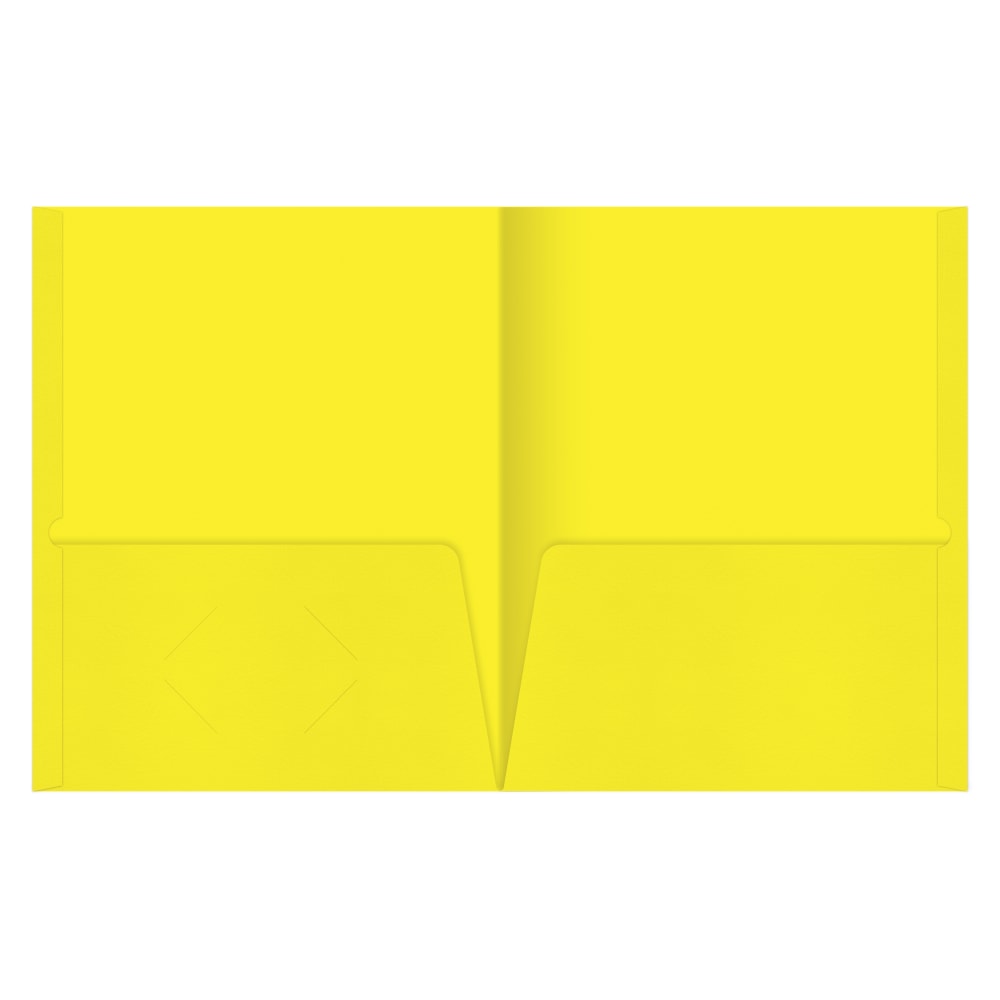 Office Depot Brand 2-Pocket Paper Folders, Yellow, Pack Of 25