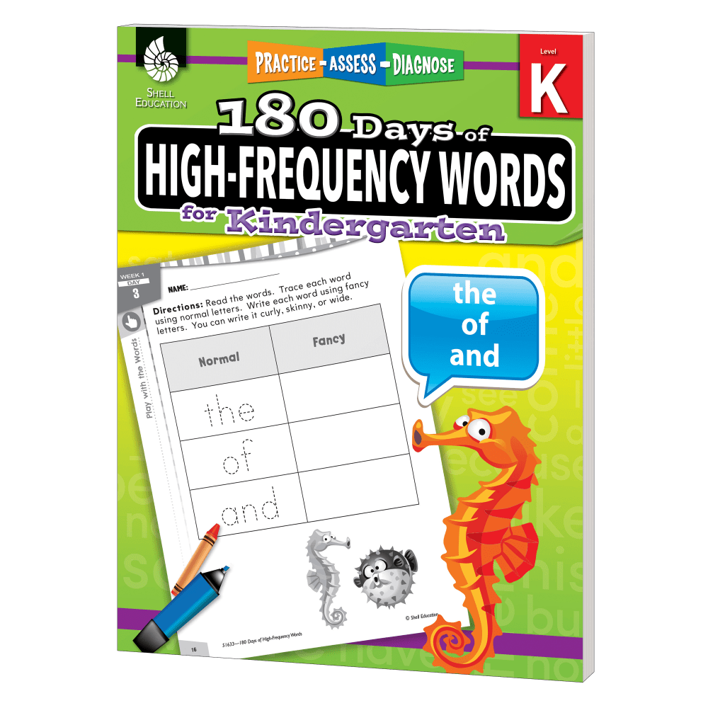 Shell Education 180 Days Of High-Frequency Words, Grade K