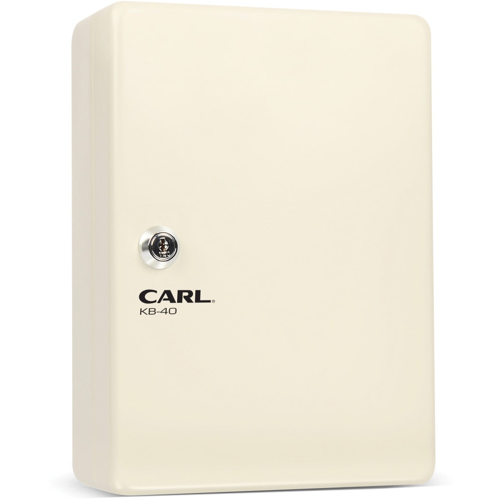 CARL Steel Security Key Cabinet - 10.3in x 7in x 3.5in - Lockable, Wall Mountable - Ivory - Steel