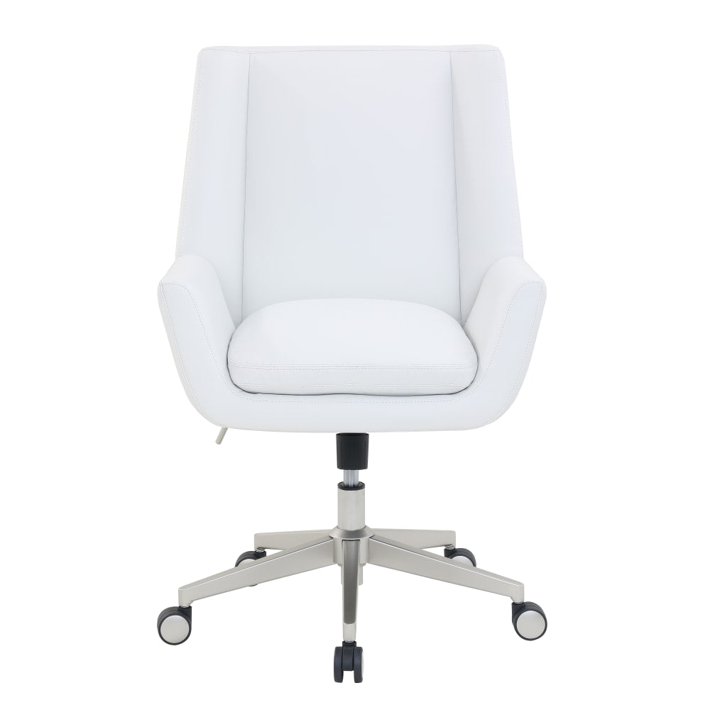 Serta SitTrue Montair Faux Leather Mid-Back Manager Chair, White