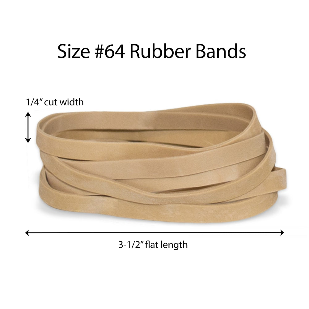 Office Depot Brand Rubber Bands, #64, 3 1/2in x 1/4in, Crepe, 1-Lb Bag