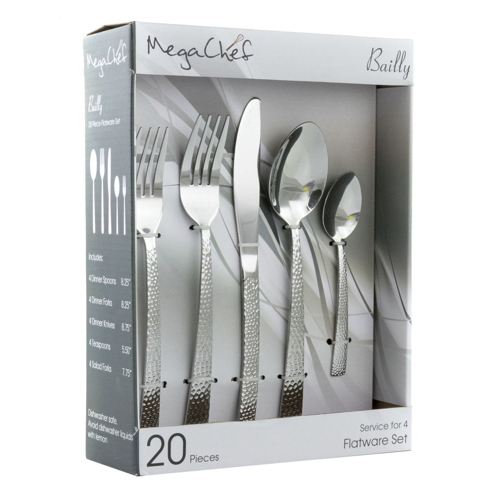 MegaChef Baily 20-Piece Flatware Set, Rose Gold